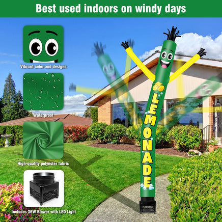 6FT Lemonade Inflatable Tube Man with Blower (5.5'' Diameter) and Built - in LED - goodeny