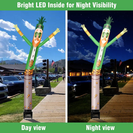 6FT Leprechaun Inflatable Tube Man with Blower (5.5'' Diameter) and Built - in LED - goodeny