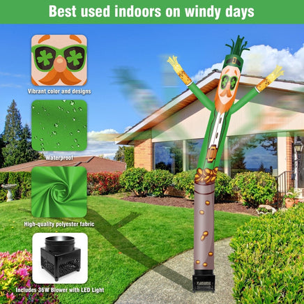 6FT Leprechaun Inflatable Tube Man with Blower (5.5'' Diameter) and Built - in LED - goodeny