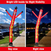 6FT Liquor Inflatable Tube Man with Blower (5.5'' Diameter) and Built - in LED - goodeny