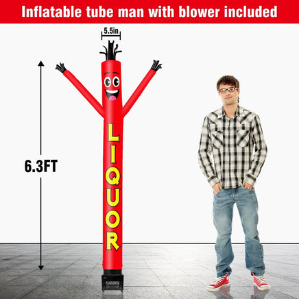 6FT Liquor Inflatable Tube Man with Blower (5.5'' Diameter) and Built - in LED - goodeny
