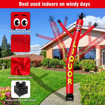 6FT Liquor Inflatable Tube Man with Blower (5.5'' Diameter) and Built - in LED - goodeny