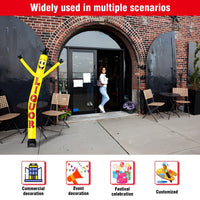 6FT Liquor Yellow Inflatable Tube Man with Blower (5.5'' Diameter) and Built - in LED - goodeny