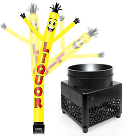 6FT Liquor Yellow Inflatable Tube Man with Blower (5.5'' Diameter) and Built - in LED - goodeny