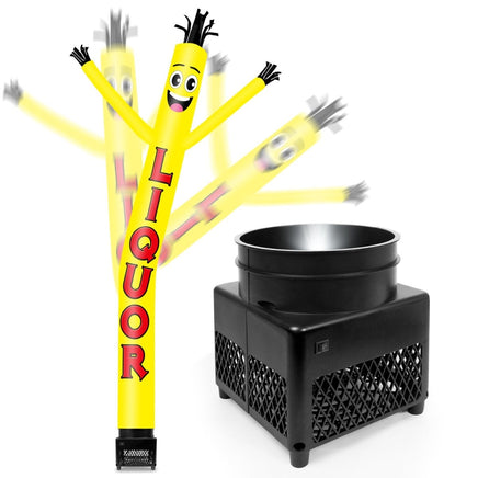 6FT Liquor Yellow Inflatable Tube Man with Blower (5.5'' Diameter) and Built - in LED - goodeny