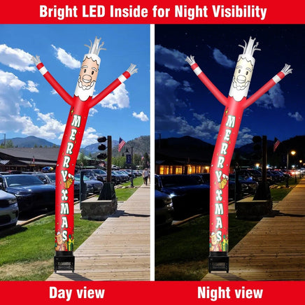 6FT Merry Christmas Inflatable Tube Man with Blower (5.5'' Diameter) and Built - in LED - goodeny