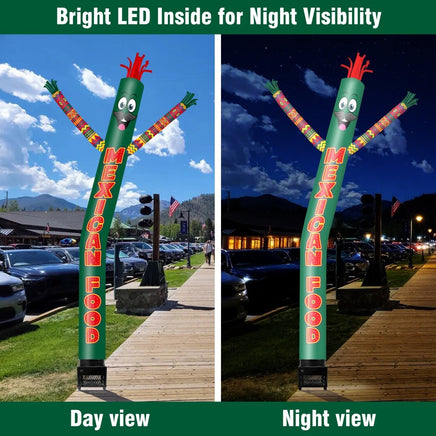6FT Mexican Food Inflatable Tube Man with Blower (5.5'' Diameter) and Built - in LED - goodeny