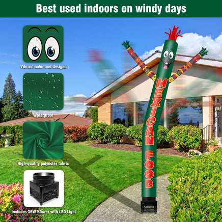 6FT Mexican Food Inflatable Tube Man with Blower (5.5'' Diameter) and Built - in LED - goodeny