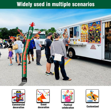 6FT Mexican Food Inflatable Tube Man with Blower (5.5'' Diameter) and Built - in LED - goodeny