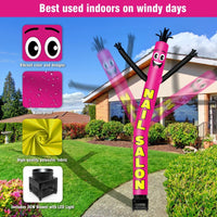 6FT Nail Salon Inflatable Tube Man with Blower (5.5'' Diameter) and Built - in LED - goodeny
