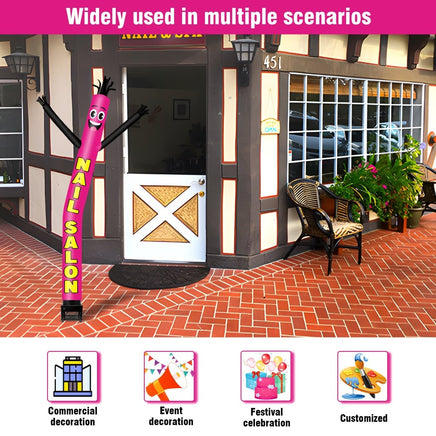 6FT Nail Salon Inflatable Tube Man with Blower (5.5'' Diameter) and Built - in LED - goodeny