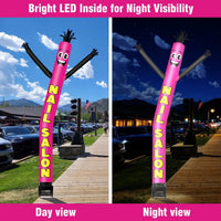6FT Nail Salon Inflatable Tube Man with Blower (5.5'' Diameter) and Built - in LED - goodeny