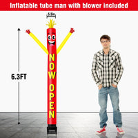 6FT Now Open Inflatable Tube Man with Blower (5.5'' Diameter) and Built - in LED - goodeny
