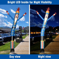 6FT Nutcracker Blue Inflatable Tube Man with Blower (5.5'' Diameter) and Built - in LED - goodeny