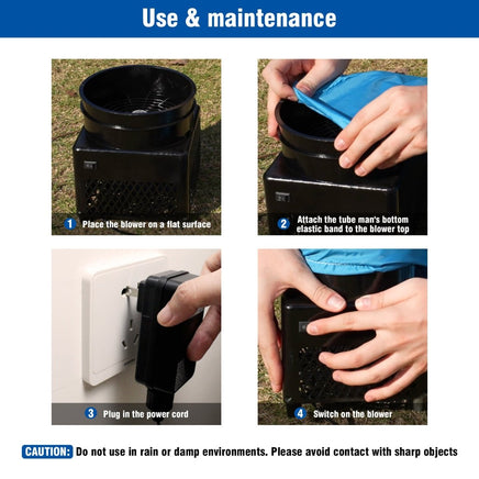 6FT Nutcracker Blue Inflatable Tube Man with Blower (5.5'' Diameter) and Built - in LED - goodeny