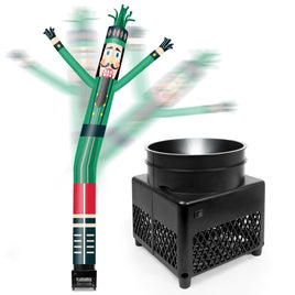 6FT Nutcracker Green Inflatable Tube Man with Blower (5.5'' Diameter) and Built - in LED - goodeny