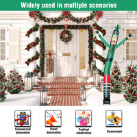 6FT Nutcracker Green Inflatable Tube Man with Blower (5.5'' Diameter) and Built - in LED - goodeny