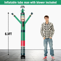 6FT Nutcracker Green Inflatable Tube Man with Blower (5.5'' Diameter) and Built - in LED - goodeny