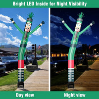 6FT Nutcracker Green Inflatable Tube Man with Blower (5.5'' Diameter) and Built - in LED - goodeny