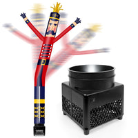 6FT Nutcracker Red Inflatable Tube Man with Blower (5.5'' Diameter) and Built - in LED - goodeny