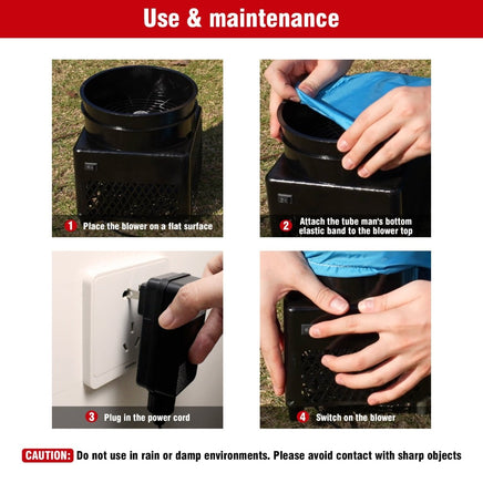 6FT Nutcracker Red Inflatable Tube Man with Blower (5.5'' Diameter) and Built - in LED - goodeny