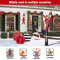 6FT Nutcracker Red Inflatable Tube Man with Blower (5.5'' Diameter) and Built - in LED - goodeny