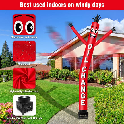 6FT Oil Change Inflatable Tube Man with Blower (5.5'' Diameter) and Built - in LED - goodeny