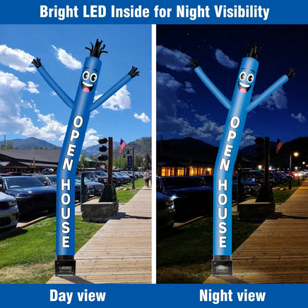 6FT Open House Blue Inflatable Tube Man with Blower (5.5'' Diameter) and Built - in LED - goodeny