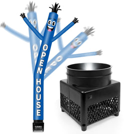 6FT Open House Blue Inflatable Tube Man with Blower (5.5'' Diameter) and Built - in LED - goodeny