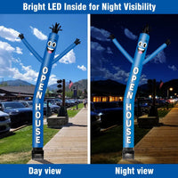 6FT Open House Blue Inflatable Tube Man with Blower (5.5'' Diameter) and Built - in LED - goodeny