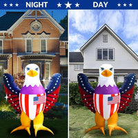 6FT Patriotic Inflatable Bald Eagle with LED Lights – 4th of July Yard Decoration - goodeny