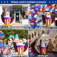 6FT Patriotic Inflatable Bald Eagle with LED Lights – 4th of July Yard Decoration - goodeny