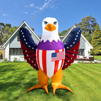 6FT Patriotic Inflatable Bald Eagle with LED Lights – 4th of July Yard Decoration - goodeny