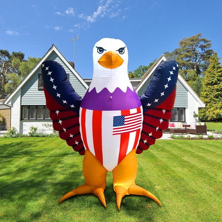 6FT Patriotic Inflatable Bald Eagle with LED Lights – 4th of July Yard Decoration - goodeny