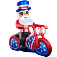 6FT Patriotic Uncle Sam Inflatable with LED Lights – Holiday Lawn Decoration - goodeny