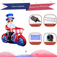 6FT Patriotic Uncle Sam Inflatable with LED Lights – Holiday Lawn Decoration - goodeny