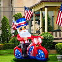 6FT Patriotic Uncle Sam Inflatable with LED Lights – Holiday Lawn Decoration - goodeny