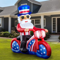 6FT Patriotic Uncle Sam Inflatable with LED Lights – Holiday Lawn Decoration - goodeny