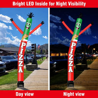 6FT Pizza Inflatable Tube Man with Blower (5.5'' Diameter) and Built - in LED - goodeny