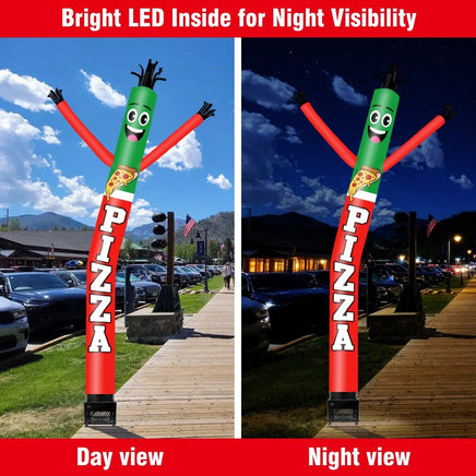 6FT Pizza Inflatable Tube Man with Blower (5.5'' Diameter) and Built - in LED - goodeny