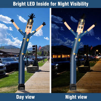 6FT Police Inflatable Tube Man with Blower (5.5'' Diameter) and Built - in LED - goodeny