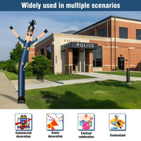 6FT Police Inflatable Tube Man with Blower (5.5'' Diameter) and Built - in LED - goodeny