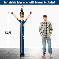 6FT Police Inflatable Tube Man with Blower (5.5'' Diameter) and Built - in LED - goodeny