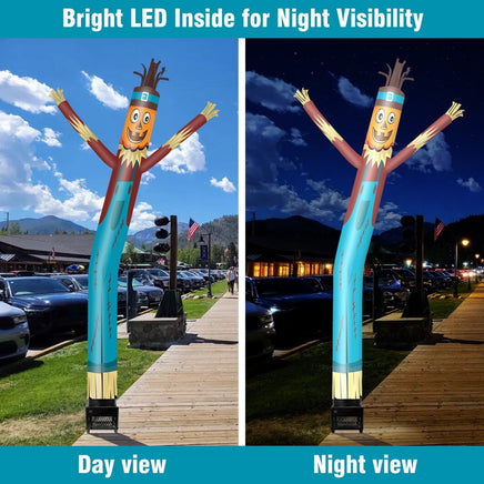 6FT Pumpkin Scarecrow Inflatable Tube Man with Blower (5.5'' Diameter) and Built - in LED - goodeny