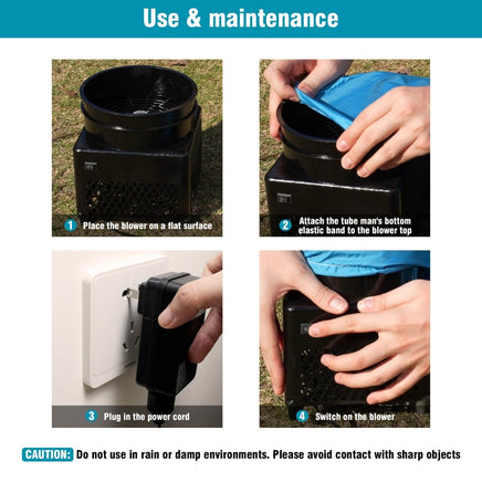 6FT Pumpkin Scarecrow Inflatable Tube Man with Blower (5.5'' Diameter) and Built - in LED - goodeny