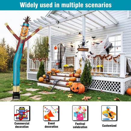 6FT Pumpkin Scarecrow Inflatable Tube Man with Blower (5.5'' Diameter) and Built - in LED - goodeny