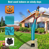 6FT Pumpkin Scarecrow Inflatable Tube Man with Blower (5.5'' Diameter) and Built - in LED - goodeny