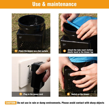 6FT Pumpkin Turkey Inflatable Tube Man with Blower (5.5'' Diameter) and Built - in LED - goodeny