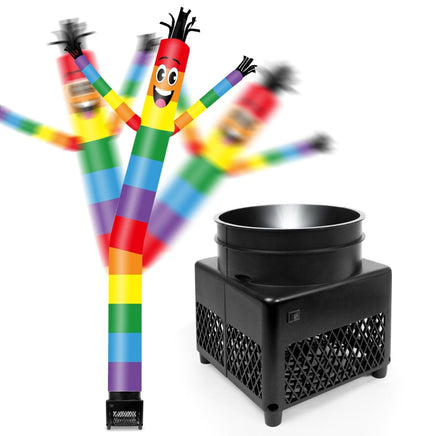 6FT Rainbow 2 Inflatable Tube Man with Blower (5.5'' Diameter) and Built - in LED - goodeny