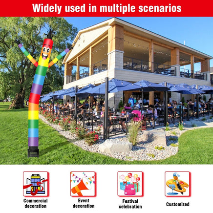 6FT Rainbow 2 Inflatable Tube Man with Blower (5.5'' Diameter) and Built - in LED - goodeny